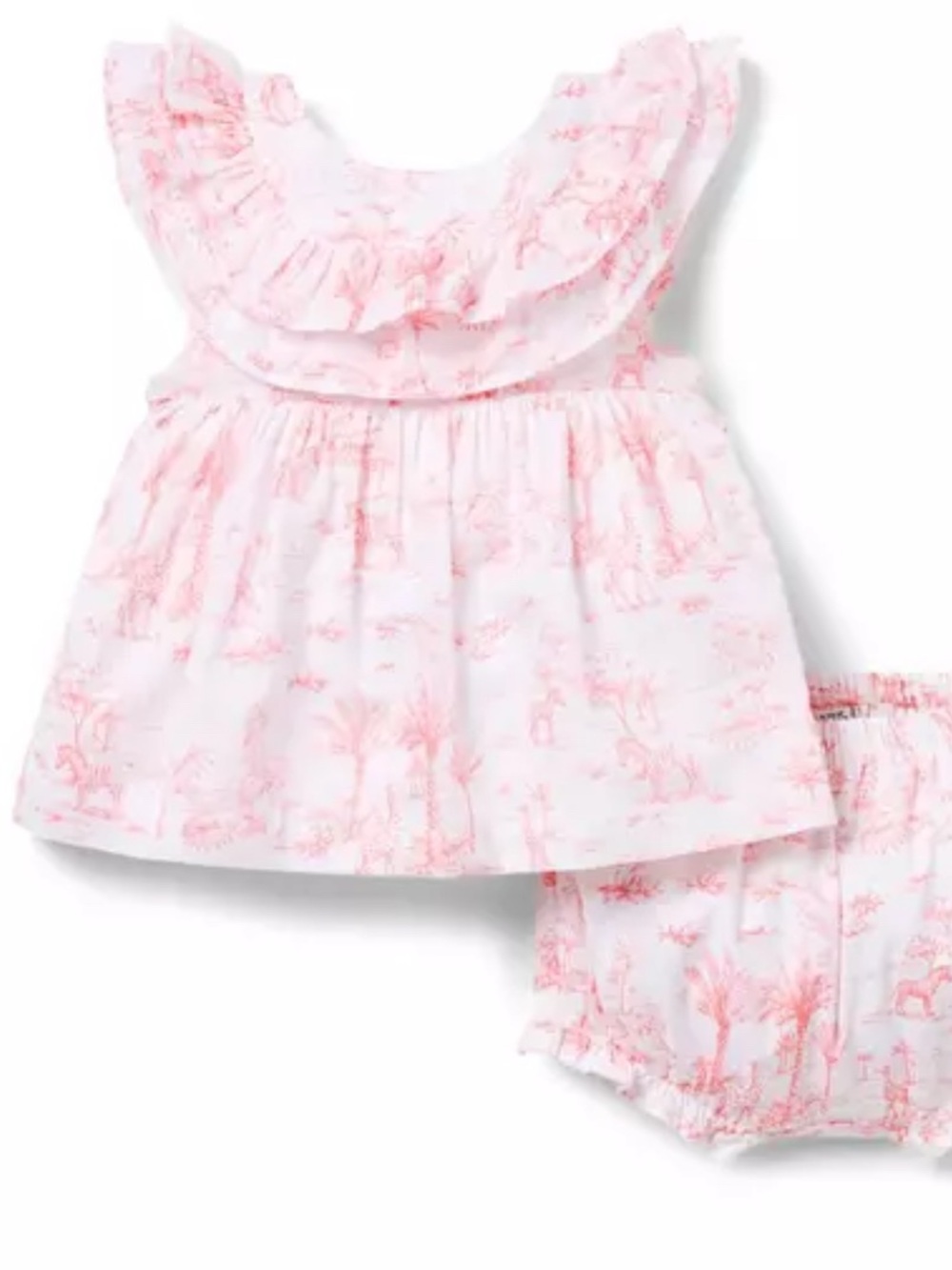 Janie and Jack Pink Ruffle Top with Matching Bloomers